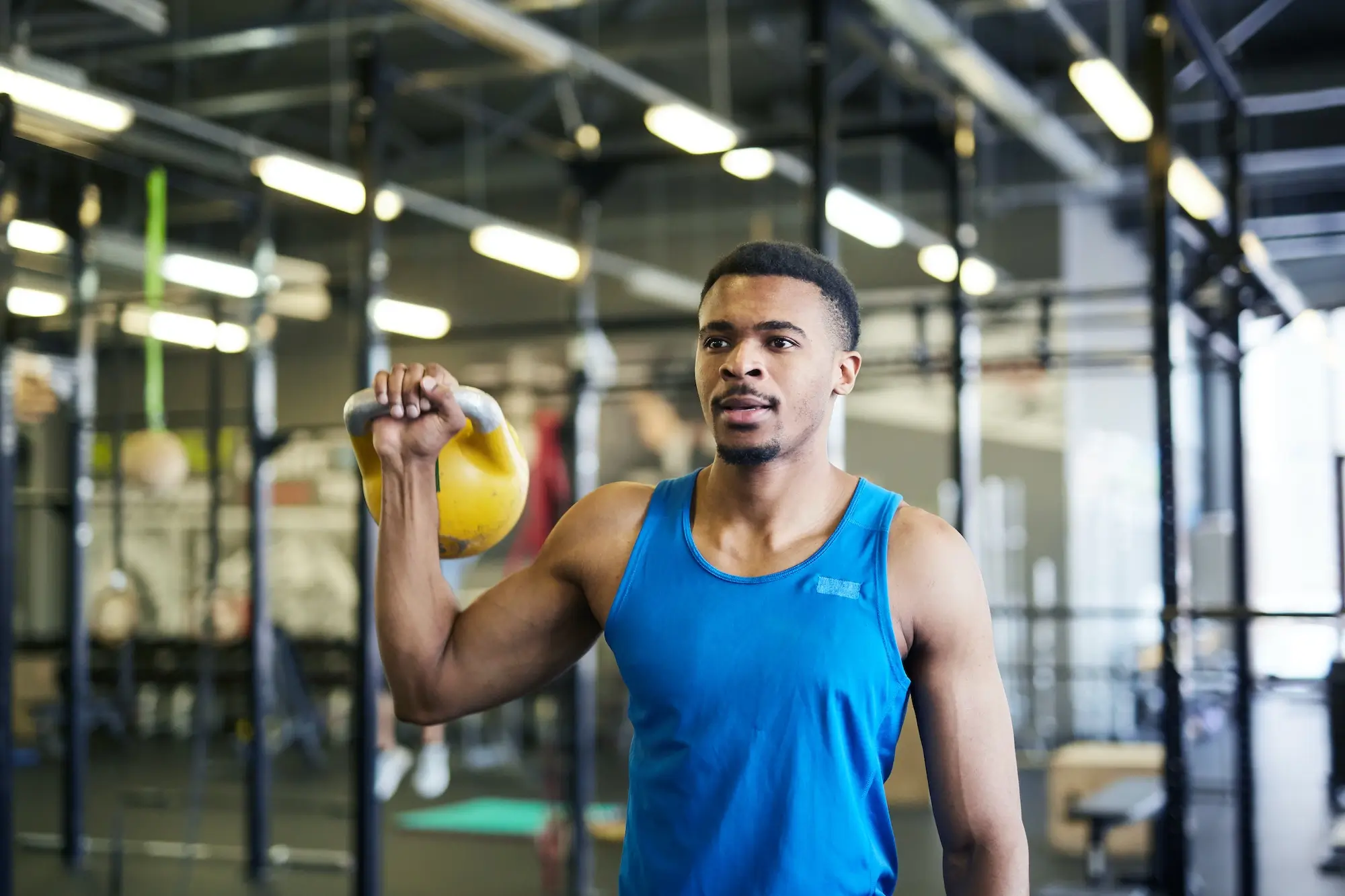 Workout with kettlebell